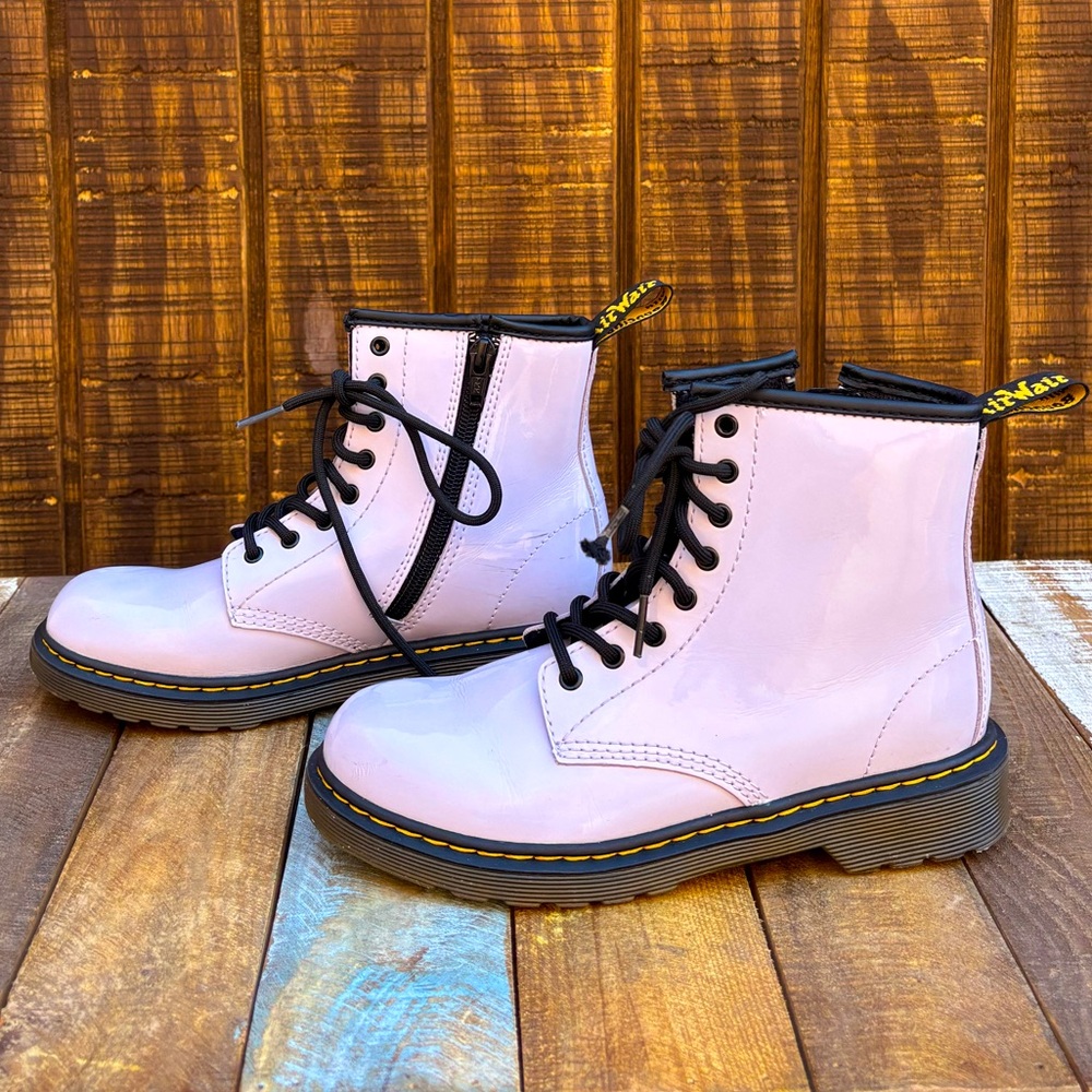Dr. Martens Delaney Light Lavender Patent Boots